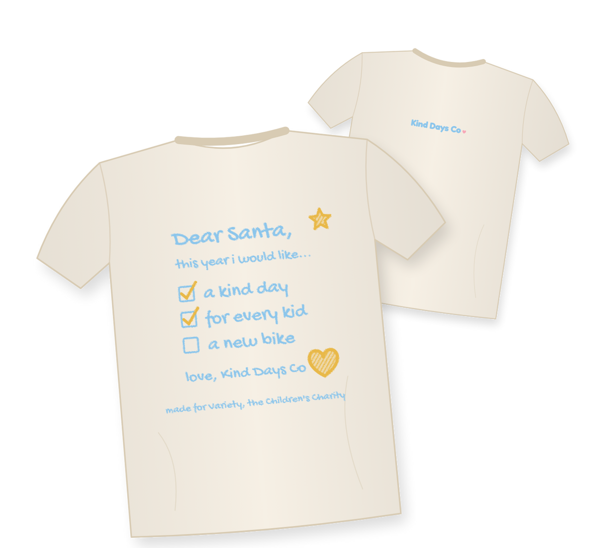 The Dear Santa Tee, back and front